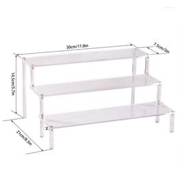 Hooks Y4QC Acrylic Display Stand 3 Tier Riser Shelf Showcase For Action Figures Cupcakes Dessert Candy Treat Makeup