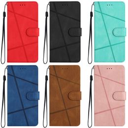 Skin Feel Vertical Line Leather Wallet Cases For Iphone 15 14 Plus 13 12 Pro MAX 11 XS X 8 7 TPU Fashion Card Slot Holder Mobile Phone Flip Cover Business Skin Book Pouch