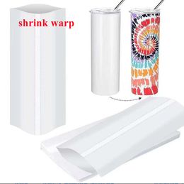 100pcs sublimation shrink wrap shrink sleeves Heat Shrink Wrap Bags for skinny tumbler travel mug wine glass make sublimation printing effect great