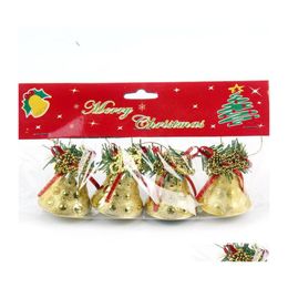 Christmas Decorations 4.5Cm Bell Christmas Decorations Supplies Plastic Electroplating Bells String Tree Pendant Accessories Wholesa Dh2Jp