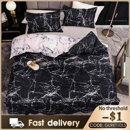 Bedding sets Marble Set For Bedroom Soft Bedspreads Double Bed Home Comefortable Duvet Cover Quality Quilt And Pillowcase 221205