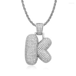 Pendant Necklaces OMYFUN Factory Price Fashion Letter K Necklace With CZ Paved Initial Bijoux Hip Hop Bling Men Jewelry