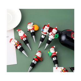 Christmas Decorations Christmas Series Santa Claus Wine Bottle Stopper Party Gift Christmass Bar Decor Sealed Freshkee Wines Champag Dhqgn