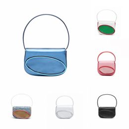 Дизайнерские сумки на плечах сумочки женские сумочки наполовину круглые кожаные подмышка для лоскута джинсовая пакеты с поперечницей модные сумочка 2 размеры 221008
