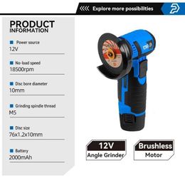 V Mini Brushless Angle Grinder Cordless Polishing Grinding Machine mAh RPM Electric Power Tools For Home PROSTORMER