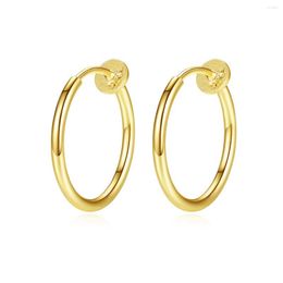 Hoop Earrings Wholesale Large Minimalist 925 Sterling Silver Plain Huggies 14K Gold Plating Aretes Nickel And Lead Free Jewellery