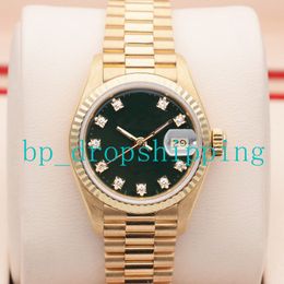 2023 New Lady Watch 31mm Black Dial Drill nail time mark Gold Stainless Steel Strap Automatic Mechanical Asia 2813 Movement Lady Wristwatches Gift