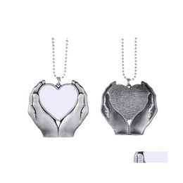 Pendants Sublimation Big Wings Necklaces Pendants Decorations Blanks Diy Car Pendant Heat Press Angel Wing Rearview Mirror Decoratio Dhqul