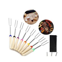Other Kitchen Tools Kitchen Tools 32 Bbq Fork Stainless Steel Marshmallow Grill Stick Telescopic Smores Skewers Dogs Picnic Cam Inve Dh6Pd