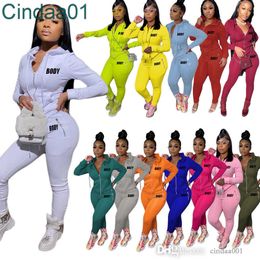 Designer Women Tracksuits Two Pieces Set Zipper Hoodies Pants Sweatsuit Long Sleeve Jacket And Leggings Outfits