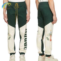 Men's Pants 2022FW Letter Coconut Dove Printing Drawstring Sweatpants Men Women 1 1 Loose Patchwork Overalls Inside Tags T221205