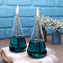 Candle Holders 1Pcs Glass Oil Lamp El Bar Decoration Props Dining Table Decor Accessory Kerosene Birthday Party Ideas