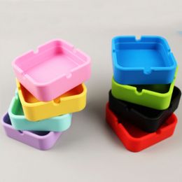 Silicone world Silicone Ashtray Silicone Rubber Portable High Temperature Resistant square Design Ashtray Eco-Friendly Soft b1206