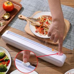Other Kitchen Tools Food Plastic Cling Wrap Dispensers Foil Holder With Cutter Storage Accessories Utensils Aluminium and Film Dispenser 221205