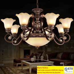 Vintage Style Chandeliers Lighting Remove Control Painting Retro Lighting Fixture Lamp Resin Chandelier Pendant lamp For Bedroom