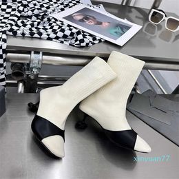 Boots Round Head High Heel Thin Thin Socks Fashionable And Comfortable