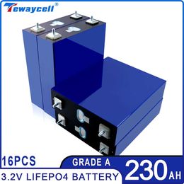 16pcs Grade A Brand New 3.2V 230Ah Lifepo4 Cell Rechargable Battery Lithium Iron Phosphate Prismatic EV RV Solar EU US TAX FREE