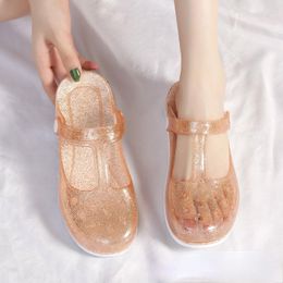 Sandals Women's Fashion Rainproof Jelly 2022 Summer Candy Shoes Woman Slippers Cover Toe Flat Femme Sandales Pvc Sandalias Mujer
