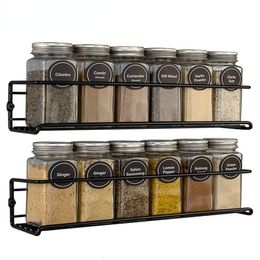 Other Kitchen Storage Organisation 2/4pcs Pack Organiser Items Wall Mount Spice Rack Single Tier Hanging Shelf Racks To Store Jars 221205