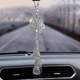 Interior Decorations Crystal Tree Hanging Ornament Rhinestone Car Decoration Accessory Metal Sliver Pendant