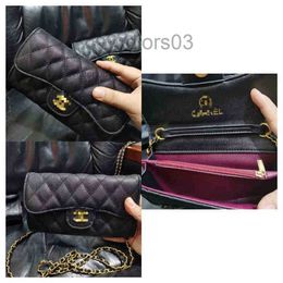 Leather Caviar Chain Channel Shoulder Bag Wallet Womens Mens Lovers Card Handbag Pocket Purse Luxurious Even Messenger Bag L7 48In332b