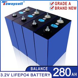 16/32PCS 280Ah 3.2V Lifepo4 Rechargable Battery Pack Grade A New Lithium Iron Phosphate Prismatic Solar Cell RV Car Inverter