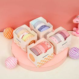 5pcs/box Morandi Color Washi Tape Set DIY Scrapbooking for Junk Journal Solid Color Deco Masking Tape Stationery School Supplies