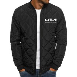 Mens Jackets jackets KIA Car Print stripe Winter Fashion high quality Thicken cotton clothes Solid Colour 221206