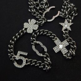 Mode C-Buchstabe Choker Halskette Designer 925 Silber Überzogene Messing Kupfer Kristall Anhänger Halsketten Für Frauen Hochzeit Schmuck Geschenk B244