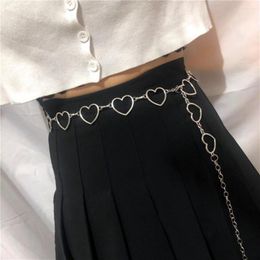 Belts Ladies Designer Large Metal Peach Heart Body Waist Chain Fashion Dress Jeans Decoration Clothing Accessories For Women