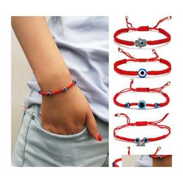 Charm Bracelets Handwoven Bracelet Lucky Kabh Red String Thread Hamsa Bracelets Blue Turkish Evil Eye Charm Jewellery Fatima Pretty 4 Dhunh