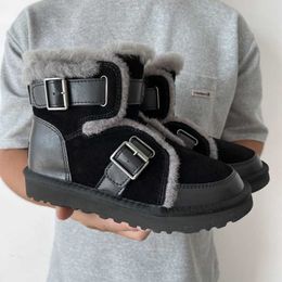Motorbike Snow Boots Autumn And Winter New Adult Children's Short Boots Boys And Girls Thickened Cotton Shoes 1029239