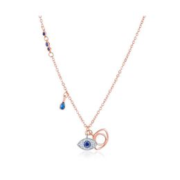 Pendant Necklaces Evil Eye Pendant Necklaces For Women Blue Crystal Pendants Rose Gold Chain Necklace Fashion Jewellery Drop Delivery Dh2Cu