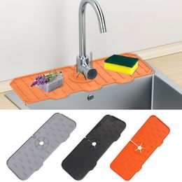 Other Kitchen Storage Organization Silicone Faucet Mat Foldable Sink Splash Catcher Bathroom Countertop Protector for Sponge Drain Rac 221205