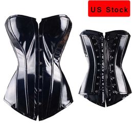 Slimming Belt Sexy women PVC Overbust Corset Steampunk Lingerie Top-Goth Corset Sexy Leather Waist waist body shaper T221205