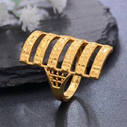 Wedding Rings Ethiopia Dubai Gold Colour For Women Man Girls Luck Trend Ring Jewellery Party