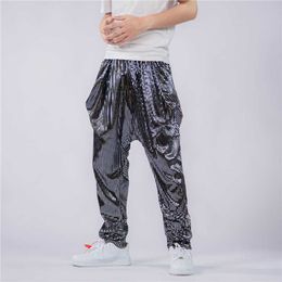 Men's Pants Mens Shiny Gold Sequins Joggers Sweatpants Party Dance Disco Nightclub Harem Pants Trousers Men Stage Singer Prom Come Homme T221206