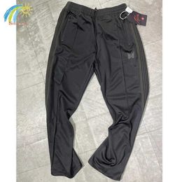 Men's Pants Black Needles Pants Men Women 1 1 Butterfly Embroidery Trousers Zipper Pocket Side Webbing Striped Sweatpants T221205