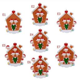 UPS Christmas Ornaments Decorations Quarantine Survivor Resin Ornament Creative Toys Gift Tree Decor Mask Snowman Sanitised Family