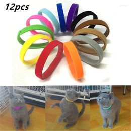 Dog Collars 12 Pcs/Set Puppy Born Pets Identify Adjustable Nylon Small Pet Kitten Necklace ID