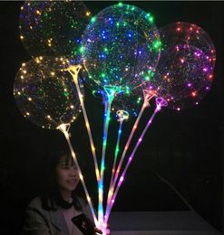 LED Bobo Balloon Party Decoration With 31.5inch Stick 3M String LED Light Christmas Halloween Birthday Decor