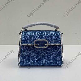 Top Women Bag Crystal Shoulder Bags Chain Cross-body Metal V Imported Cowhide Fashion Clasp Crossbody Clutch Wallet 221206