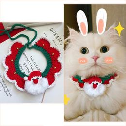 Dog Collars Collar Christmas Wool Santa Cat Saliva Towel Scarf Pet Supplies Gift Decoration Puppy Accessories