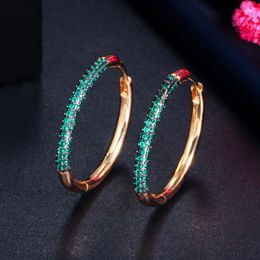 Hoop Earrings Solid Color Trendy Small For Women Cubic Zirconia Micro Pave Daily Elegant Circle Huggie Earring Female Jewelry