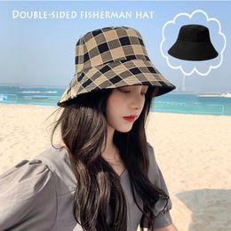 Wide Brim Hats Bucket K131 Womens Fashion Summer Panamanian Women Sun Panama Beach DoubleSided Fisherman Visor Basin Cap 221205