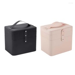 Jewellery Pouches Double-Layer Cosmetic Storage Box Pu Multi-Layer Desktop Creative Portable Case