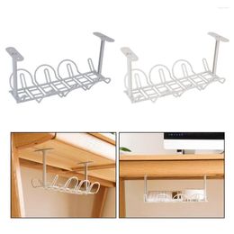 Hooks Adhesive Socket Storage Rack Under Desk Strong Hanging Wire Cord Power Strip Organizer Shelf Cable Management Tray