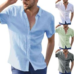 Men's T Shirts Mens Short Sleeve Buttons Tops Casual Summer Holiday Blouse T-shirt Tee