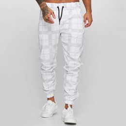 Men's Pants EAEOVNI Men's Cargo Pants Fitness Gyms Sweatpants Mens Clothes New Jogger Men's Casual Pants Plaid Trousers Fashion Streetwear T221205