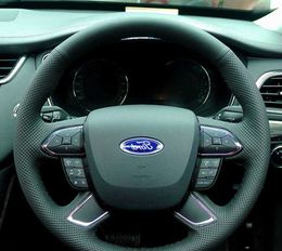 Cadillac four panel leather steering wheel cover is durable and comfortable